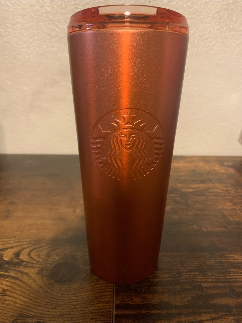 Starbucks Metallic Copper Travel Tumbler - Orange Insulated 16oz